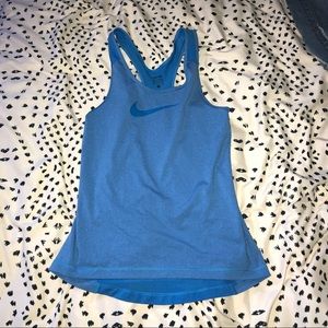 blue nike pro workout top